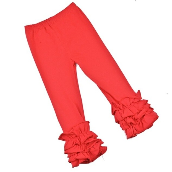 Other - ❤️Toddler Girls Red Elastic Waist Ruffled Leggings